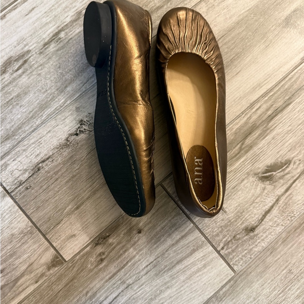 Women's a.n.a Bronze Flats. Size 8. EUC.
